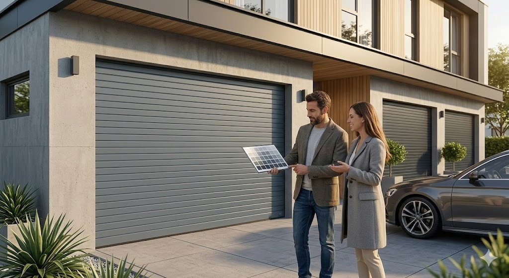 ประตูม้วนสีเทา